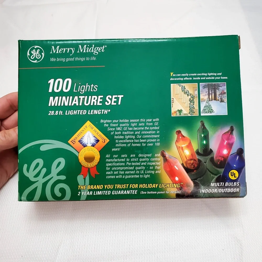 GE 100 Miniature String Light Multi-Color☆28.8' Feet☆Merry Midget Indoor/Outdoor